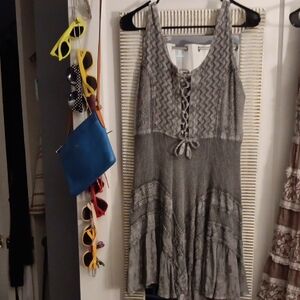 Gray Sleeveless Knit Dress